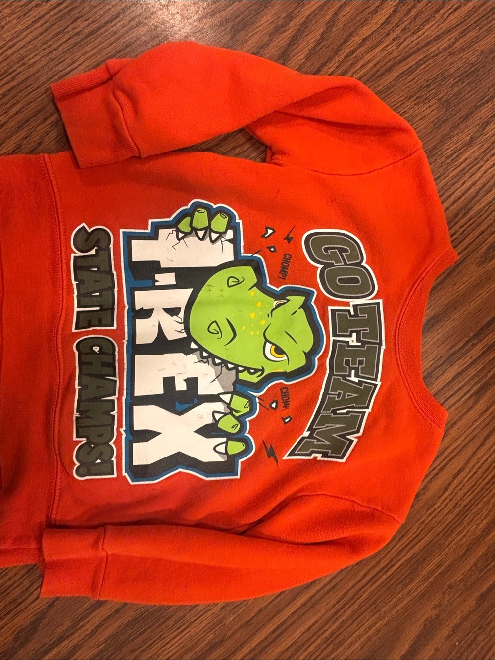 Garanimals Orange Sweatshirt with Green T-Rex Graphic